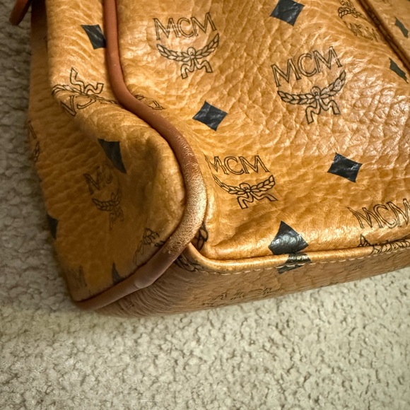 MCM Dome Satchel Shoulder Bag Monogram Vintage XL Authentic Double Zip - Picture 16 of 16